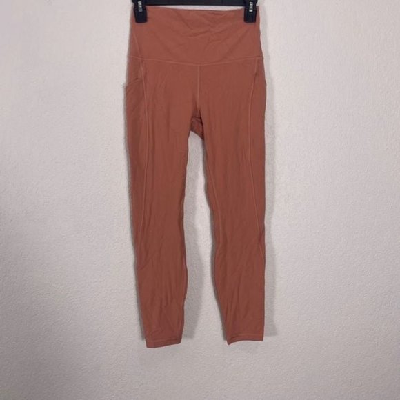 Lululemon Coral High Waisted 7/8 Leggings with Pockets - Picture 1 of 8